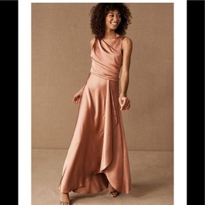 Anthropologie Bhldn Espen Satin Maxi Dress Size 2
